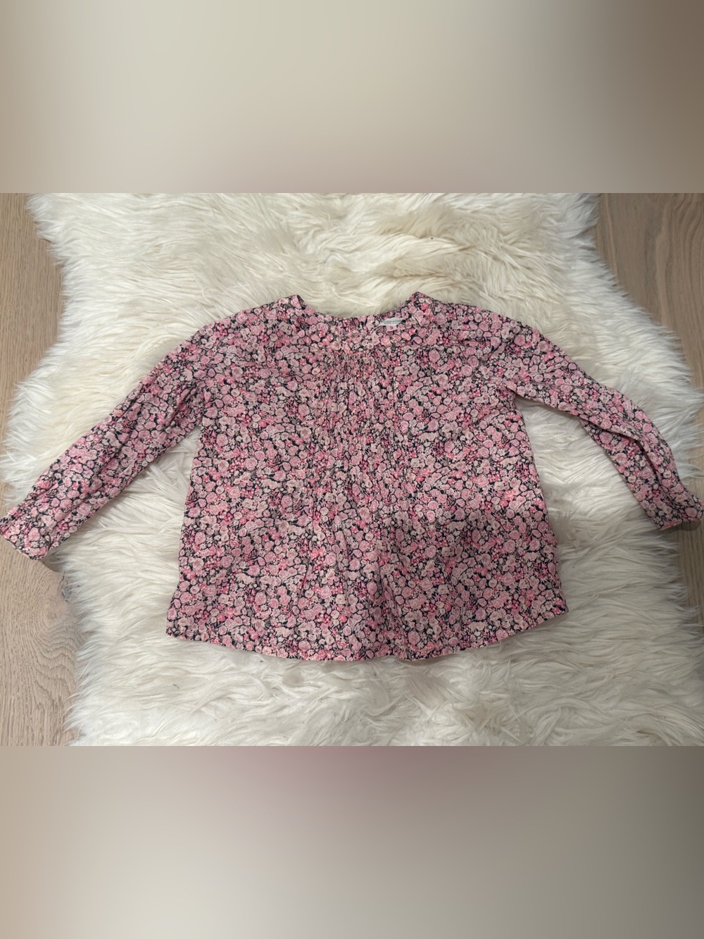 Bonpoint Pink Floral Long-Sleeve Blouse